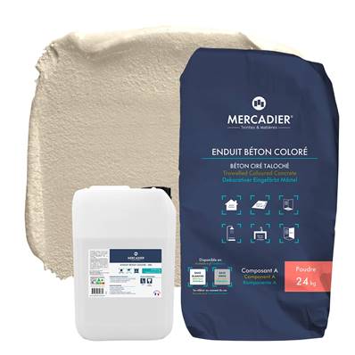 Béton Ciré- Enduit Béton Coloré-Noisette-29,5kg (Poudre en SAC + Liant)