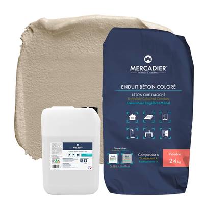 Béton Ciré- Enduit Béton Coloré-Taupe-29,5kg (Poudre en SAC + Liant)