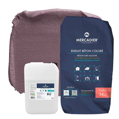 Béton Ciré- Enduit Béton Coloré-Ruban de velours-29,5kg (Poudre en SAC + Liant)
