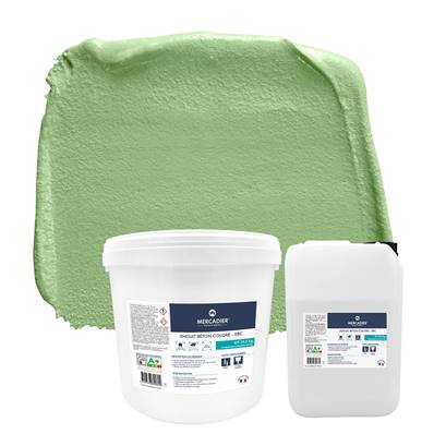 Béton Ciré- Enduit Béton Coloré-Wasabi-29,5kg (Poudre en SEAU + Liant)