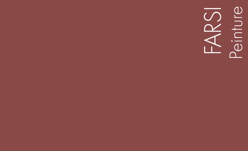 Couleur Peinture Farsi : Rouge brun et chaud; version voilée et adoucie du Cocorico, sous certains éclairages il est brun