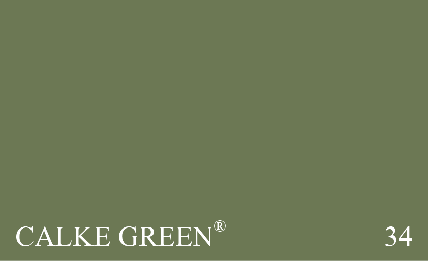 Couleur Peinture Farrow & Ball 34 Calke Green : Une couleur directement tirée d’une version restaurée de la salle du petit-déjeuner de l’abbaye de Calke.