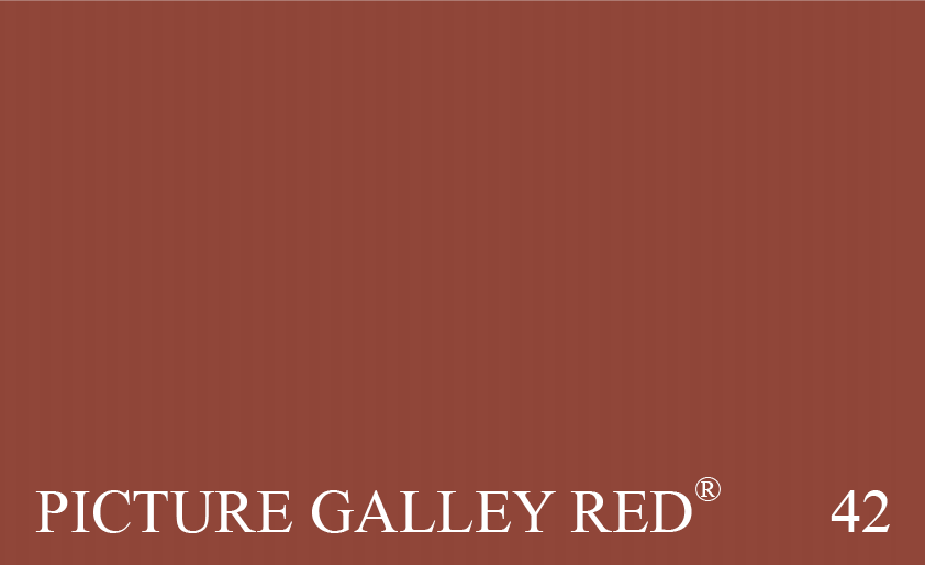 Couleur 42 Picture Gallery Red : Inspirée de la Galerie des Tableaux à Attingham Park, quoique bien plus franche, et à utiliser comme telle et non comme laque.