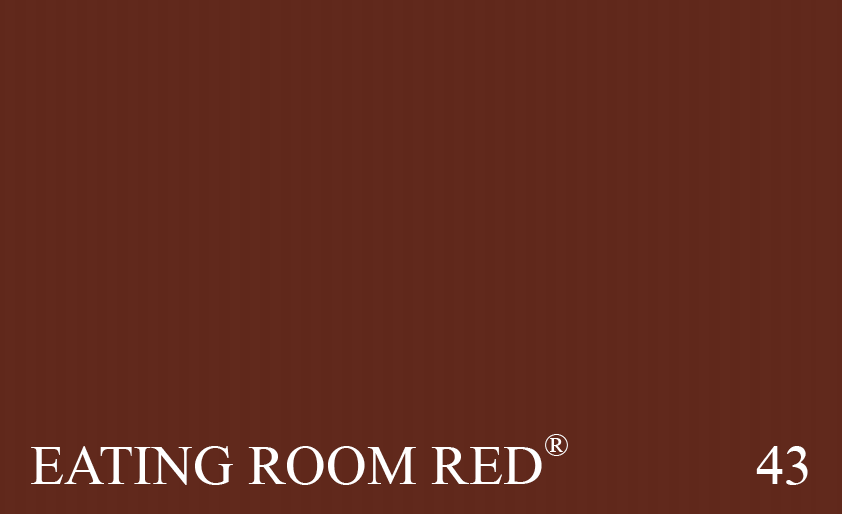 Couleur 43 Eating Room Red : Un rouge intense, populaire vers le milieu du XIXème siècle, né de la découverte de nouveaux pigments. Apparenté aux coloris rouges du damassé.