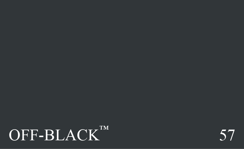 Couleur Peinture Farrow & Ball 57 Off-Black : Plus flatteuse que le noir de jais pour les peintures adjacentes de couleurs différentes.