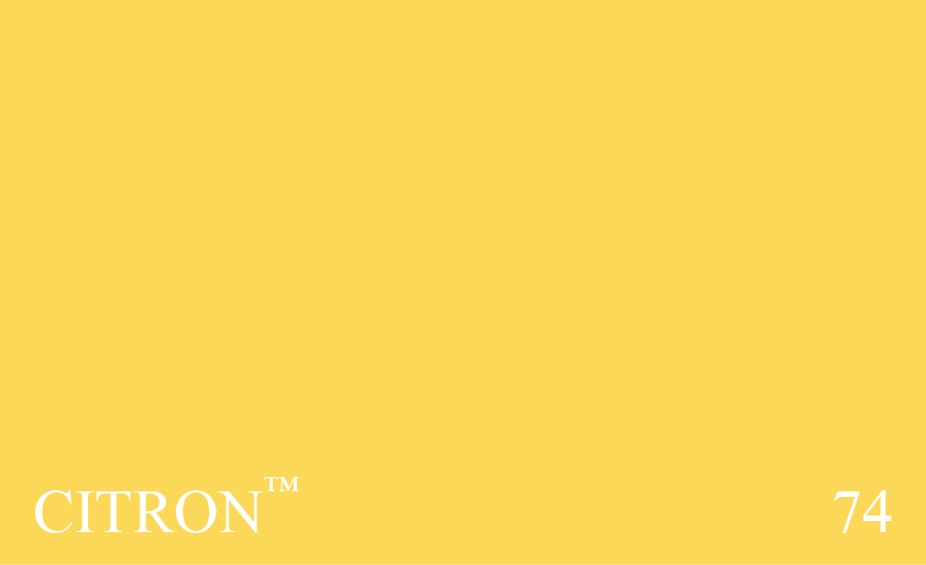 Couleur 74 Citron : Une appellation commerciale du XIXème siècle désignant un jaune intense plutôt acide.