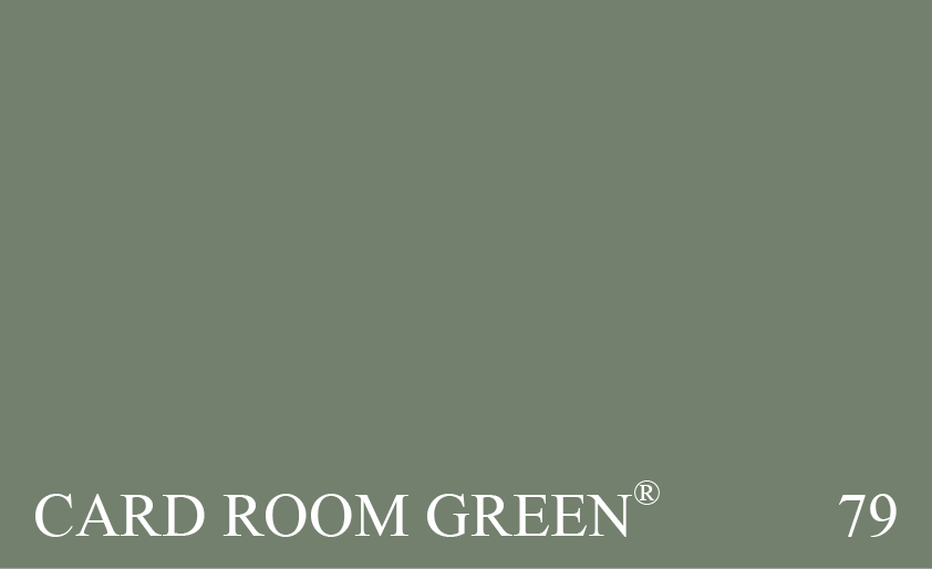 Couleur Peinture Farrow & Ball 79 Card Room Green : Pour ceux qui considèrent cette couleur comme excessivement taupe, pourquoi ne pas l’associer au no. 10 Fawn.