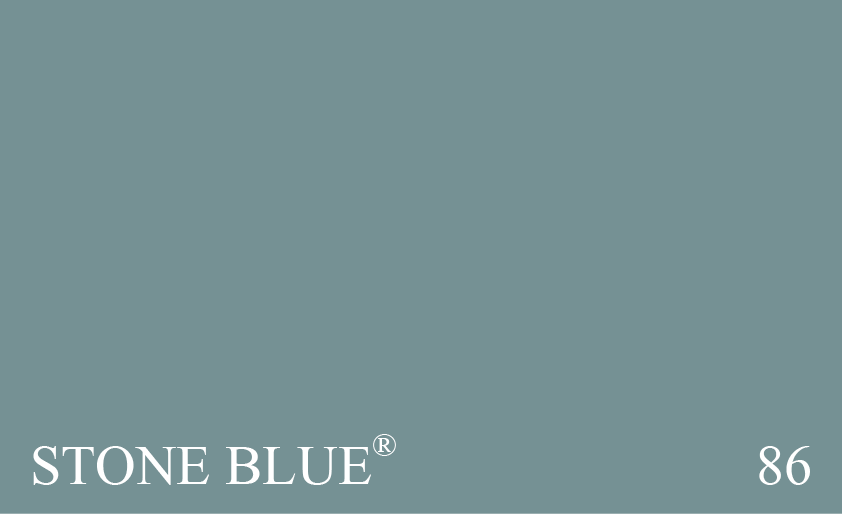 Couleur Peinture Farrow & Ball 86 Stone Blue : Couleur indigo, importée au cours du XVIIIème siècle sous forme de blocs et souvent connue sous le nom de « bleu pierre ». Il s’agissait d’une couleur de détrempe.