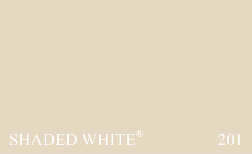 Couleur 201 Shaded White : Couleur neutre. Un peu plus foncée que le no. 3 Off-White et plus claire que le no. 4 Old White. Peut également être utilisée comme couleur « taupe » claire.