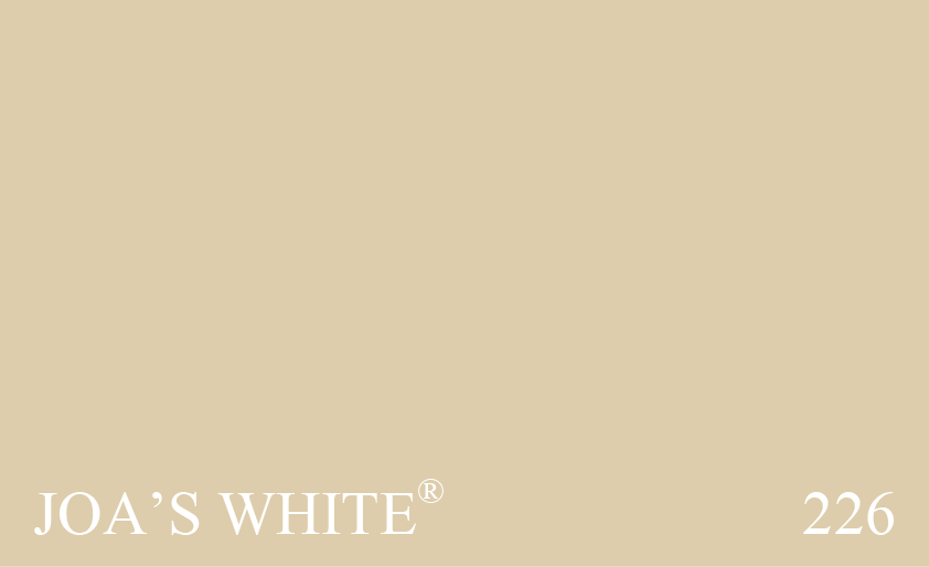 Couleur 226 Joa's White : Couleur chaude. Pour les fans du no. 3 Off-White, un Joas White lgrement plus fonc qui na rien de la froideur ou de la nature verdtre perue dans le no. 3 Off-White.