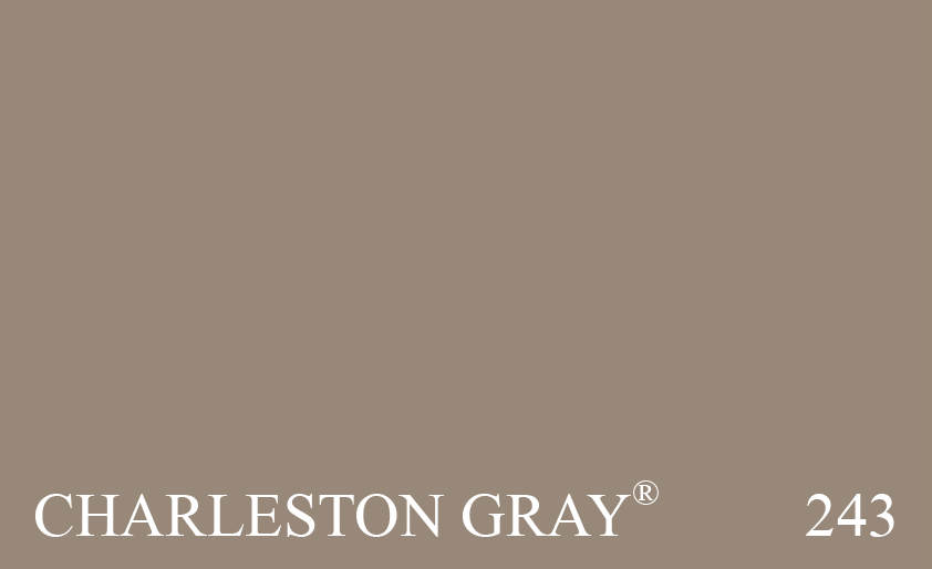 Couleur 243 Charleston Gray : Ton neutre soutenu. Le groupe de Bloomsbury utilisait beaucoup cette couleur, en décoration intérieure comme sur la toile.