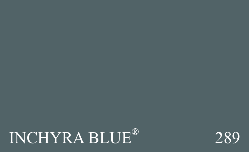 Couleur Peinture Farrow & Ball 289 Inchyra Blue : Ce gris bleu vieilli fut utilisé pour la première fois pour habiller la classique demeure géorgienne d'Inchyra, en harmonie avec le ciel capricieux d'Ecosse.