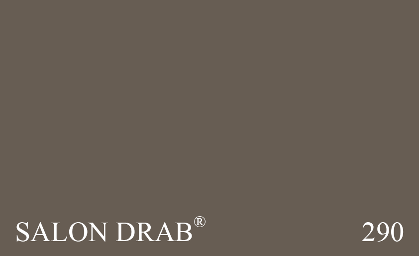 Couleur 290 Salon Drab : Un classique taupe chaud du XIXème siècle qui joue les teintes foncées en combinaison avec els neutres à base de jaune et de rouge.