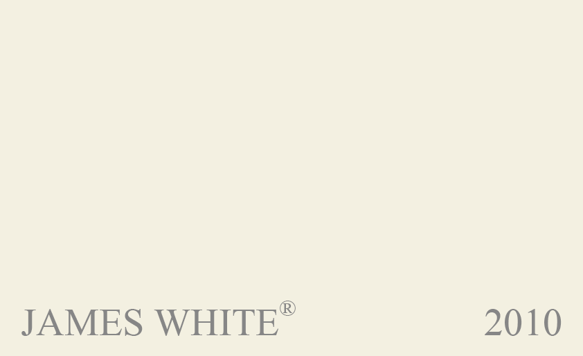 Couleur Peinture Farrow & Ball 2010 James White : Couleur neutre. Nomme daprs un certain James, qui ne cessait de rclamer ce blanc cass dlicat, plutt clair, pour lassocier aux couleurs Farrow & Ball.