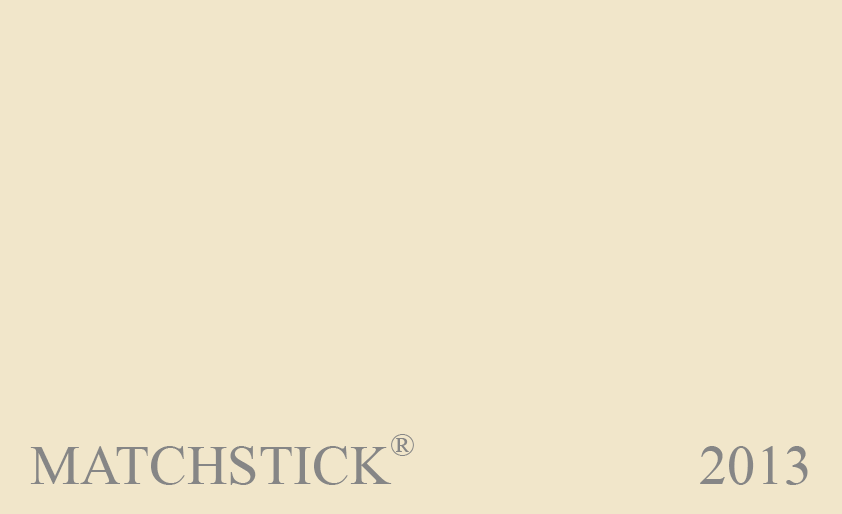 Couleur 2013 Matchstick : Couleur chaude. Principalement utilisée comme couleur chaude sur les murs, en association avec des blancs plus clairs et plus froids pour les boiseries et plafonds.