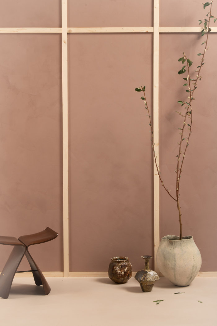 Collection Odo par Heju x Mercadier - Chaux couleur KOHI et Béton Ciré couleur SAKURA